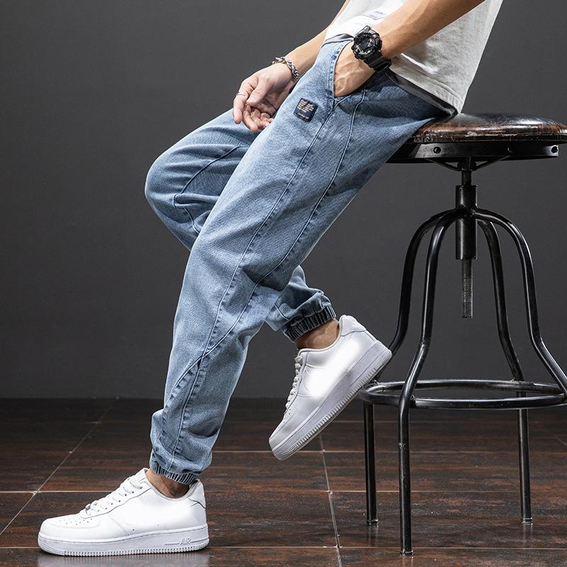 Spring Summer Black Blue Cargo Jeans Men Streetwear Denim Jogger Pants Men Baggy Harem Jean Trousers Plus Size