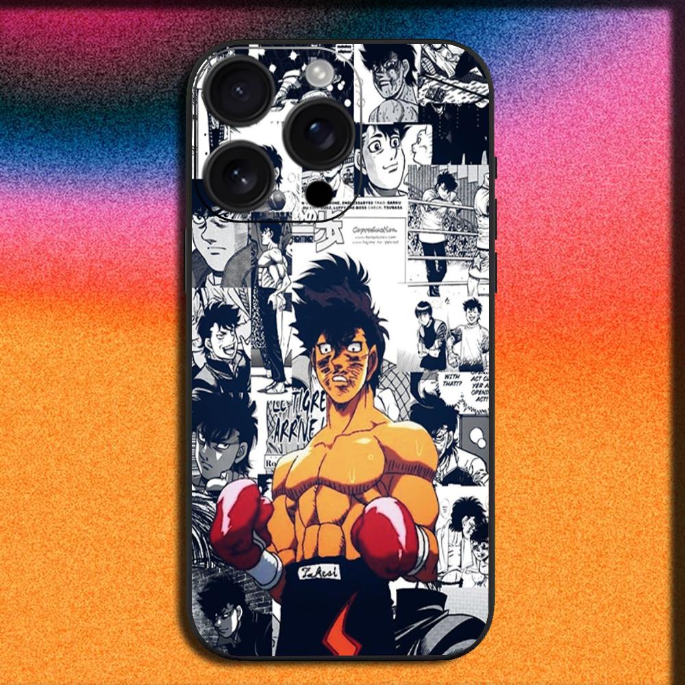 Boxing H-Hajime no Ippo Makunouchi Phone Case For iPhone 16,15,14,13,12,11,Pro,XS,Max,XR,Plus,SE,Mini Soft Black Cover iPhone13PROMAX
