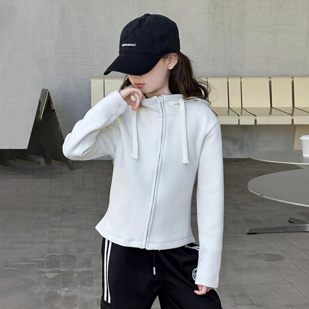 Girls' Slim-Fit Hooded Jacket - Autumn 2025 Fashionable Style for Big Kids