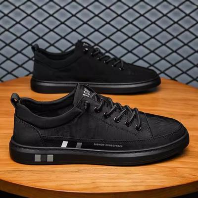 Men's Shoes Ice Silk Cloth Shoes Thin 2024 Spring New Trend Versatile Work Shoes Non-slip Light Breathable Board Shoes Men