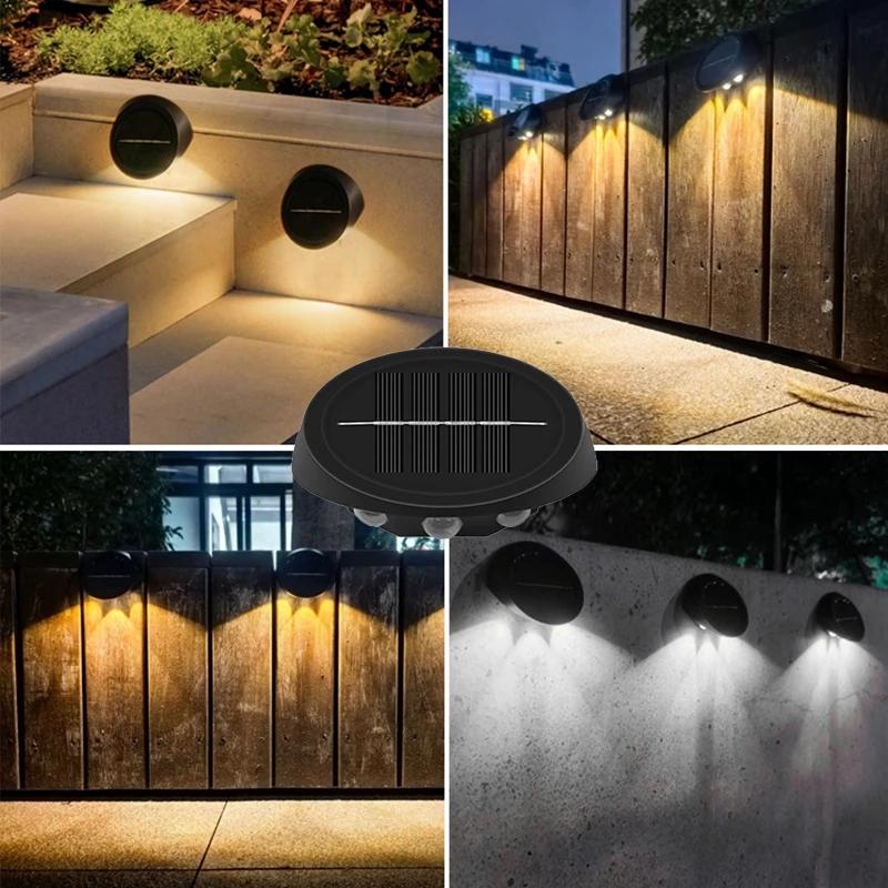 Solar LED Wall Light Outdoor Waterproof Lamp Sunlight Street Lights for Exterior Garden Decoratior Balcony Stairs Fence Lighting