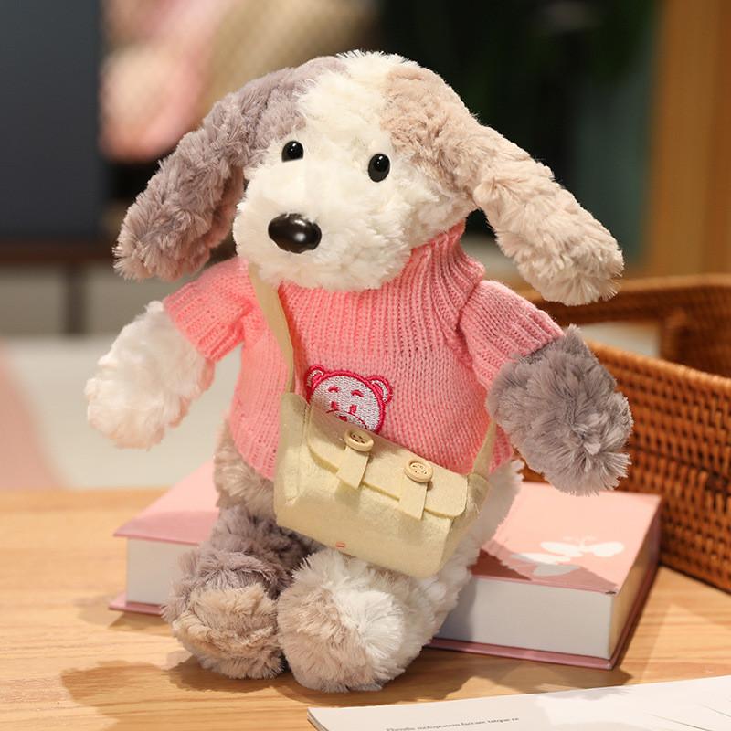 Adorable 30cm Cream Plush Dog Doll With Cute Outfits Perfect For Kids Gifts