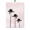 Nordic Pink Bus Beach Palm Surfboard Conch Canvas Painting Wall Art Posters and Prints Wall Pictures for Living Room Home Decor