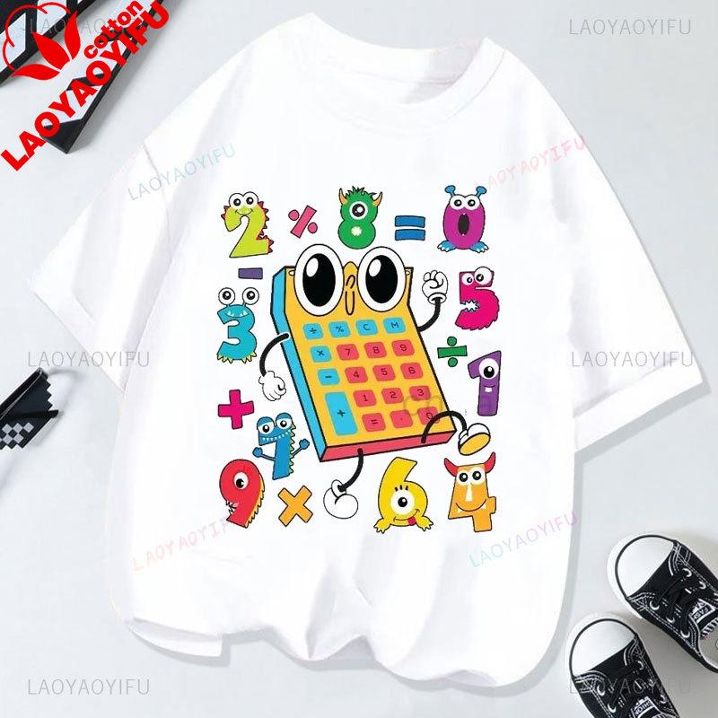Number Day Math Day TShirt 100 Days Math Numbers TShirt Summer Unisex Clothing Versatile Creativity Short Sleeve Printed Tops