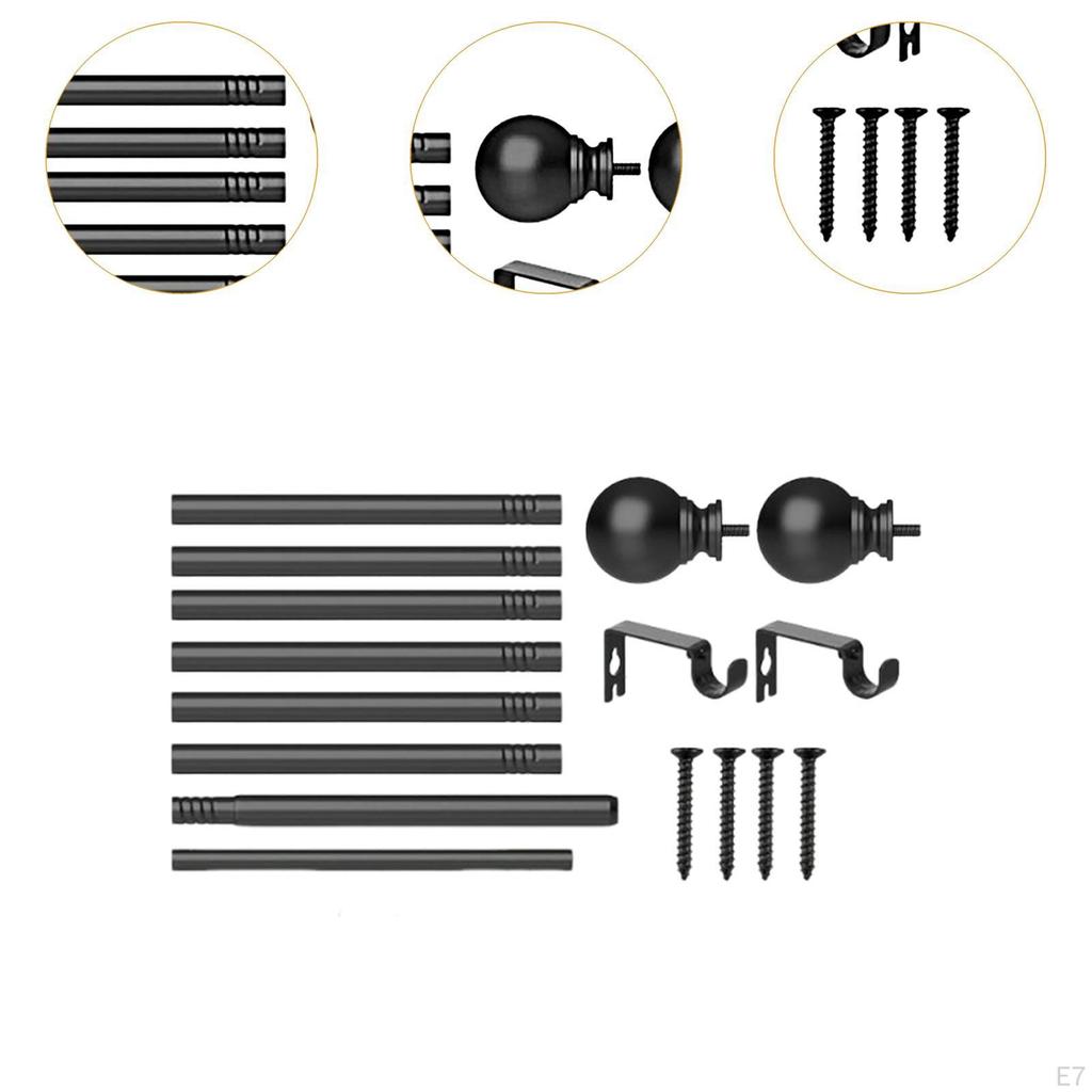 Adjustable Curtain Rod Set with Brackets for Home And Bedroom