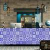 Purple Flower Pattern Strip Tiles Floor Wall Sticker Kitchen Bathroom Furniture Renovation Home Decor Wallpaper Peel & Stick Art Mural