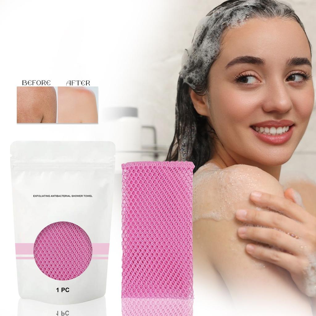 Exfoliating Bath Towel Carbon Fiber Deep Cleansing Smooths Skin And Reduces Breakouts Smooths Skin Suitable For All Skin Types(1PC)