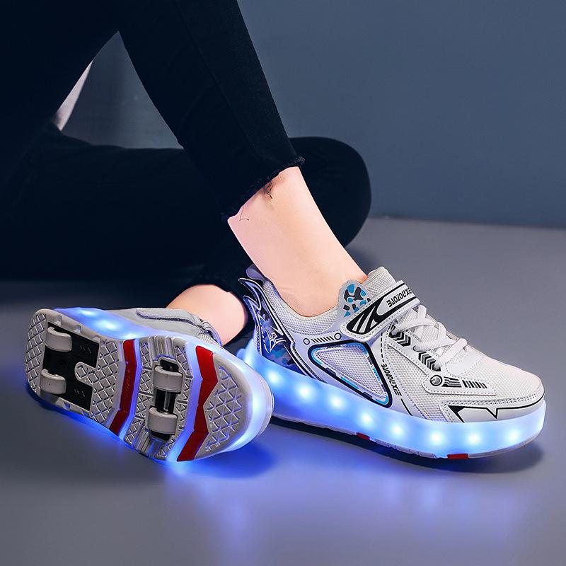 Kids' Mesh Running Shoes & Multi-Wheeled Roller Skates for Boys & Girls