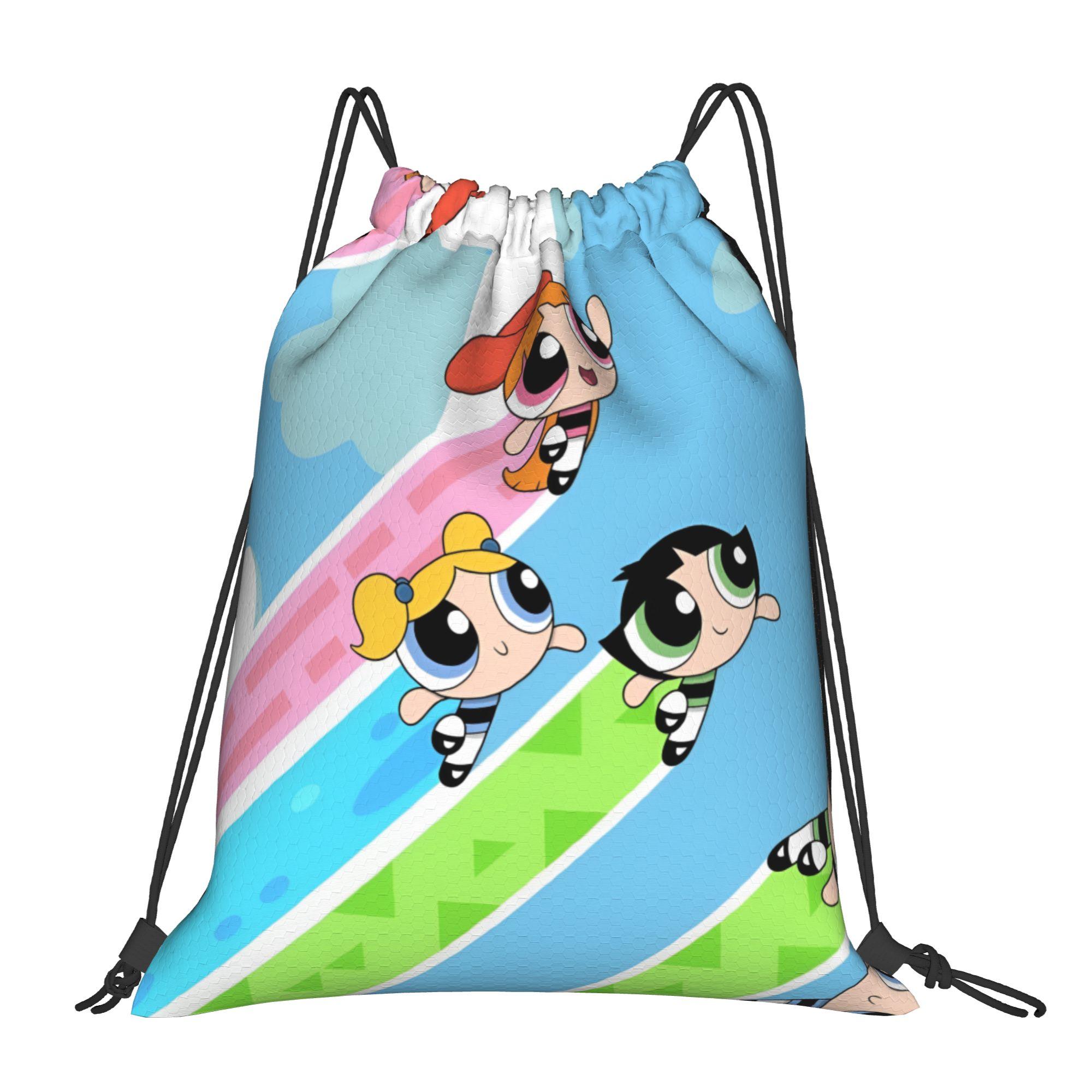 Custom Poweres Anime Puffes Trekkoord Rugzakken Mannen Vrouwen Lichtgewicht Boterbloem Bloesem Konijn Sportschool Sport Zakrugzak Zakken One Size