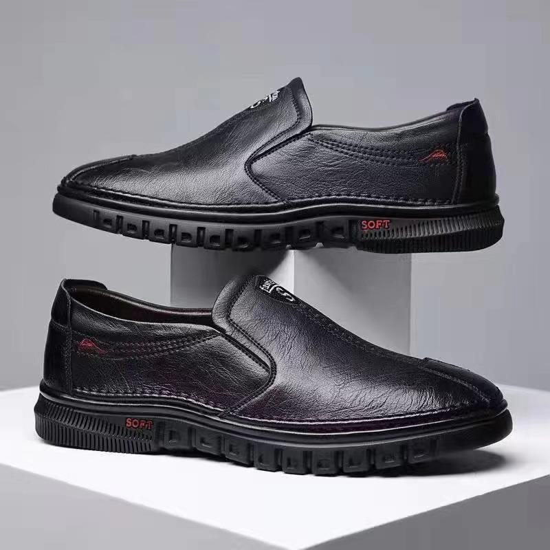 Men's shoes soft sole leather surface Doudou shoes four seasons one pedal business driving shoes casual leather shoes