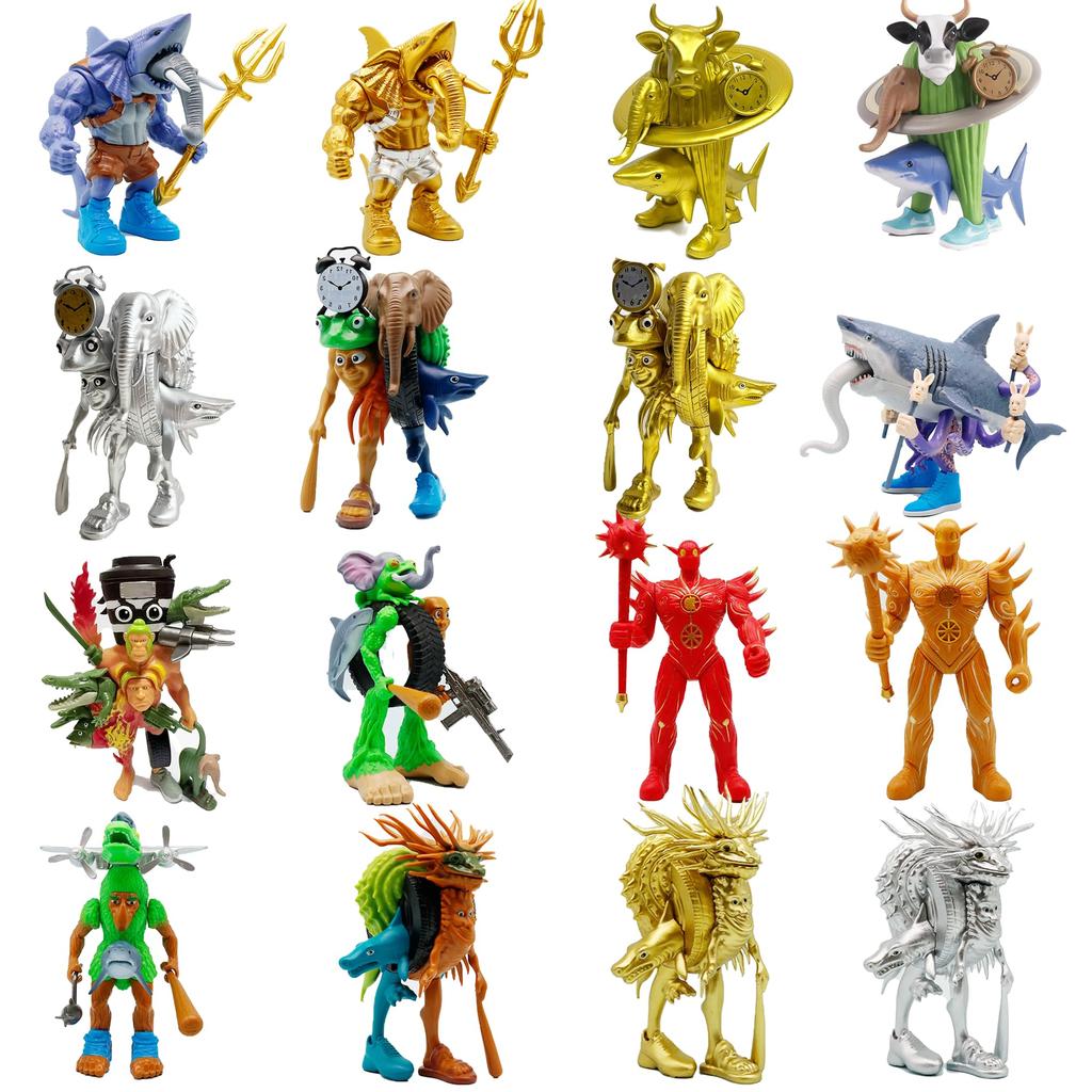 Italian Brain Rod Figure, Combined, 18cm, TungTungTungSahur, Italian Brainrot Figure, TungTungTungSahur Character, ToraraLeroTorara, LililiLarila,