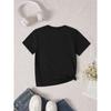 European size Girls round-neck short-sleeved T-shirt with colorful doughnut pattern print