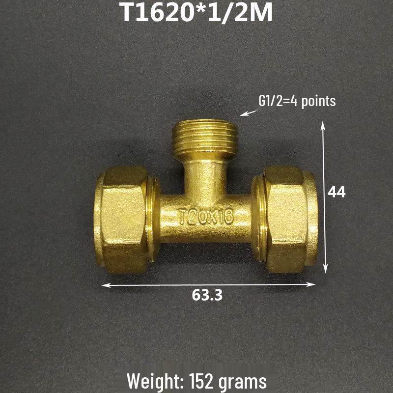 Aluminium-Kunststoffrohr Kupfer T-Stück Fitting: Reduziergewindegrößen 1216, 1418, 1620, 2025, 2632, 4, 6 Punkte.