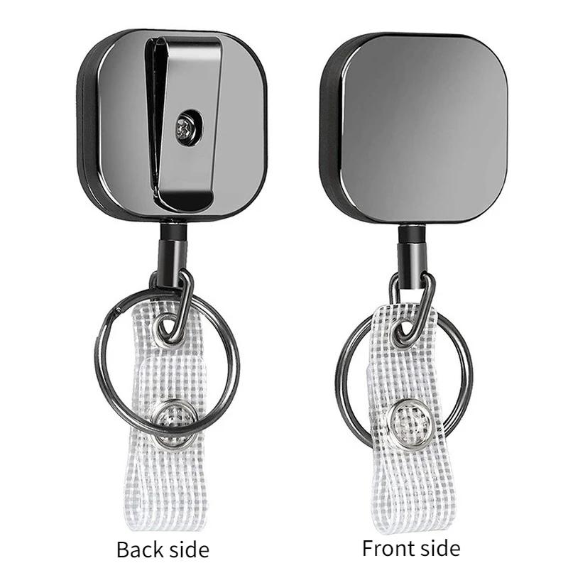 Retractable Lanyard Badge Credit Card Holder Cover Case Badge Reel with Keychain for ID Name Badges Staff Work Pass Card Clip