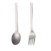 2 Pcs/Set Reusable Titanium Tableware Portable Flatware Set Durable Utensils  Outdoor Camping