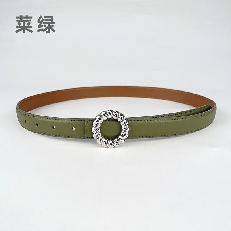 Leather Women'S Belt Cowhide Simple Match Casual Pants Jeans Decorative Women'S Belt
