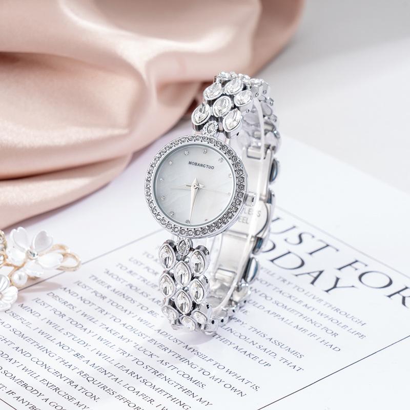 Diamond Zircon Bracelet Women'S Watch Fashion Fritillary Face Metal Belt Waterproof Quartz Watch