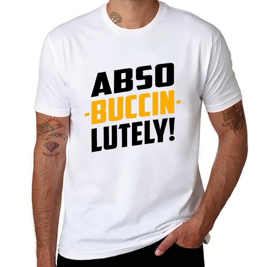 Abso-Buccin-Lutely T-Shirt Man T Shirt Cotton High Quality Cotton Tshirt 100% T Shirts for Man Slim Fit T-Shirt