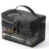 Fashion Transparent Mesh Travel Cosmetic Bag Storage 2 Layer Toiletry Bag Large Capacity Make Up Organizer Bag Women's