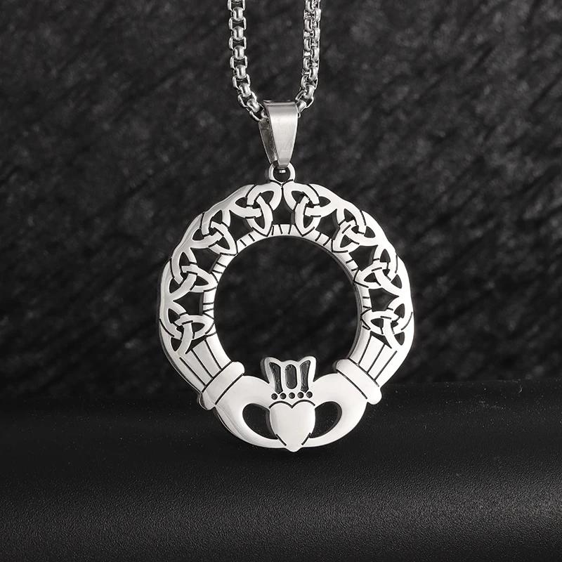 Island Severský Vegvisir Helma Runový Kruh Hrůzy Nerezová Ocel Přívěsek Kožená Šňůrka Řetízek Amulet Pánské Šperky