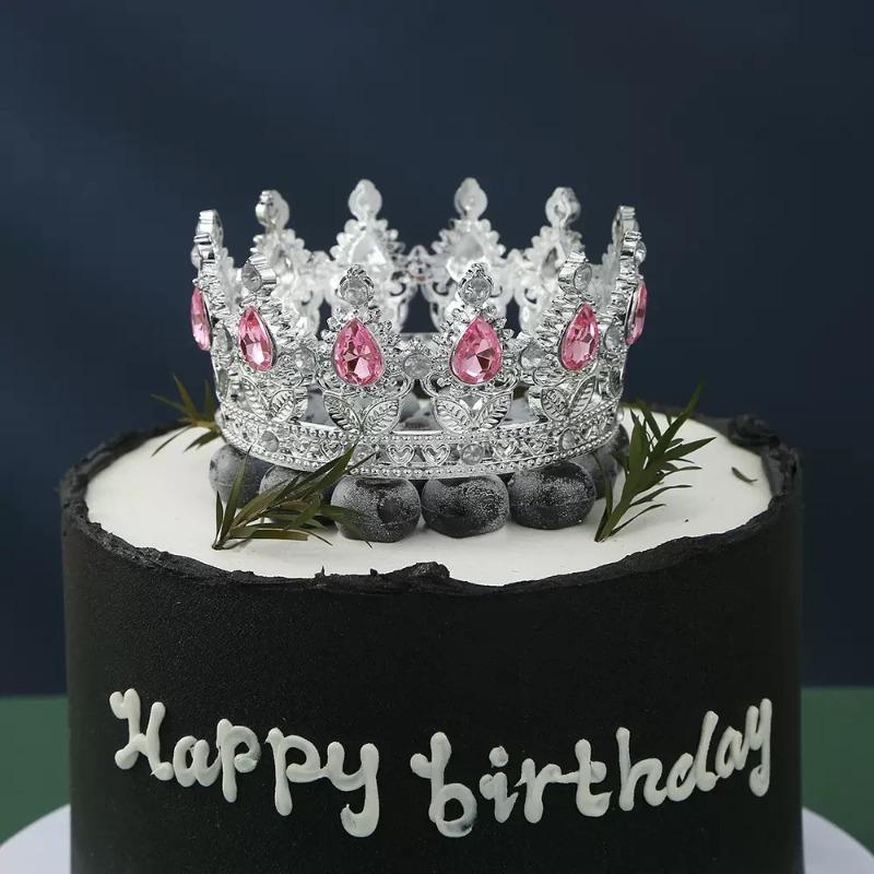 Round Inlaid Crystal Queen Grand Crown Dress Bar Mitzvah Princess Bridal Headwear Accessories