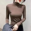 Long Sleeve T Shirt Thermal Women Cotton Elastic Basic Casual Velvet Tops Women Basic T-shirt Casual Tops Women