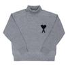 Pull à col rond en maille intarsia point de riz Ami Logo Cœur Large A273