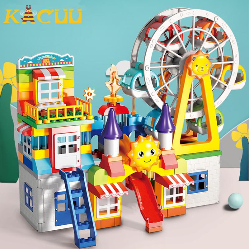 178PCS/269PCS Marble Race Run Big Size Block Building Blocks Funnel Slide Blocks DIY Educational Big Brick Toy For Children Gift