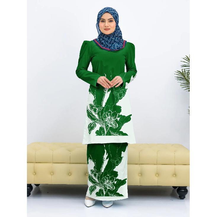 

Традиционный темно-синий цветочный принт на все тело с узором Pahang Stand женский мусульманский костюм удобный дышащий элегантный исламский женский костюм 4XL чёрный