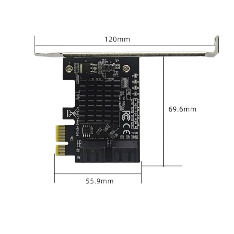 1Pcs 6Gbps Sata 3.0 To Pci-E 1X Adapter Expansion Card 4 Port Computer Card Connectors Sata Iii Pcie Card