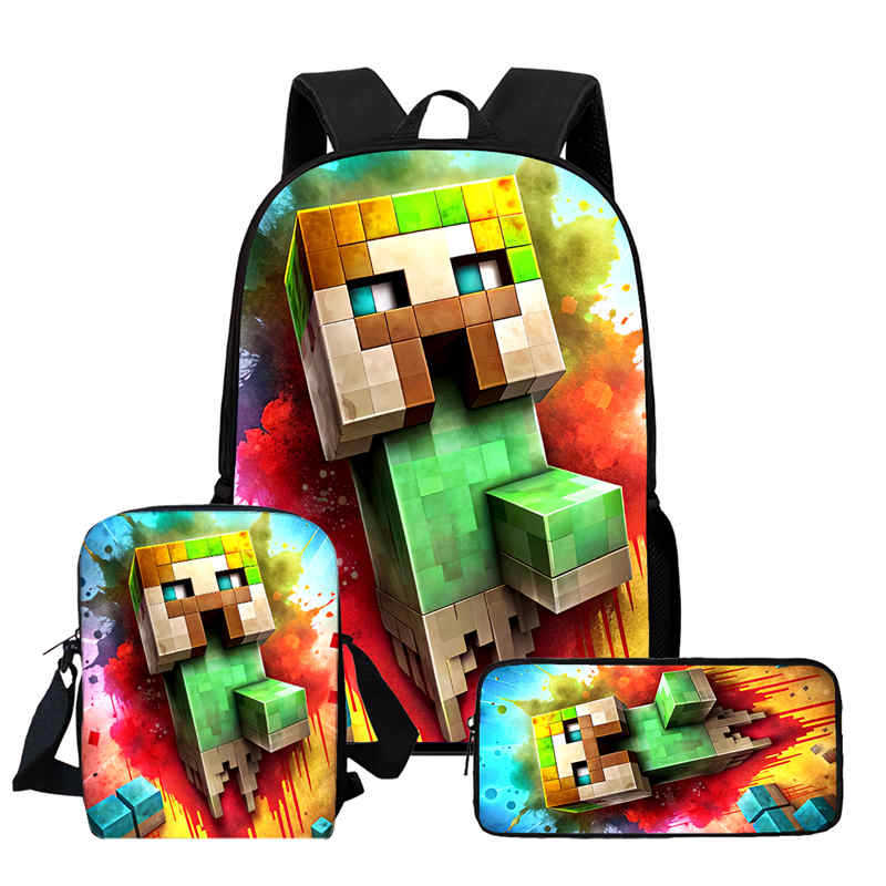 Minecraft Printed Backpack Children'S Elementary School Bag