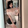 Cosplay Sexy Maid Clothes White Extreme Mini Skirt Sleeveless Lace Ruffles Bow Tie Sexy Babydoll Halloween Costume Cute Ladies Photo Session Event 7