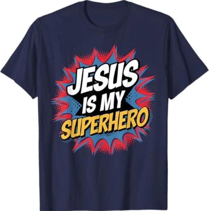 Jesus Is My Superhero Christian Men Boy God Son Good Toddler T-Shirt L