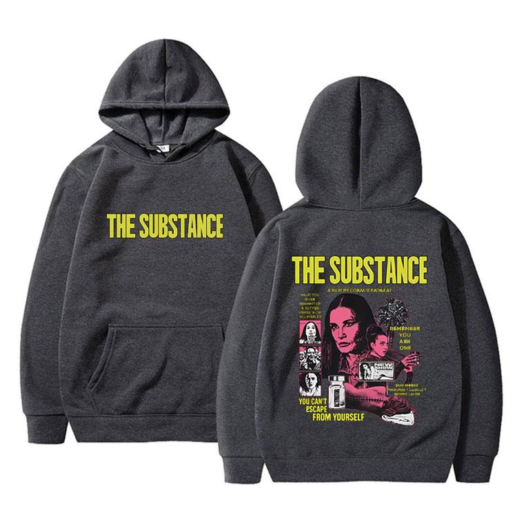 Horror Movie The Substance Double Sided Print Hoodie Men Women Casual Popular Cotton Pullover Unisex Vintage Oversized Hoodies