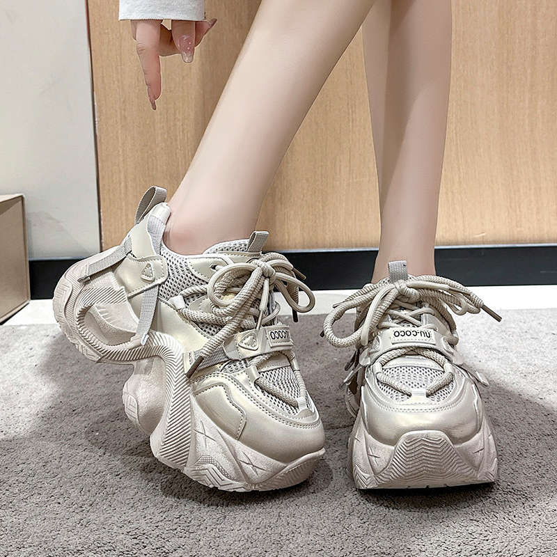 Retro red dad shoes women's autumn new thick-soled muffin versatile height-increasing sports and leisure shoes