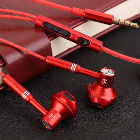 Wired Earbuds Ergonomic Heavy Bass In-ear 1.2m Metal 3.5mm Wire Control Earphones for Music