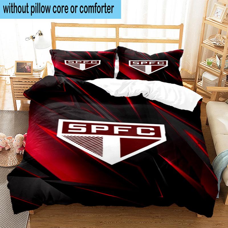 3pcs Spfc Team Crest Design Printed Bedding Set Duvet Cover Closure Includes 1 Duvet Cover & 2 Pillowcases Bedding Sets Home Decor Gifts