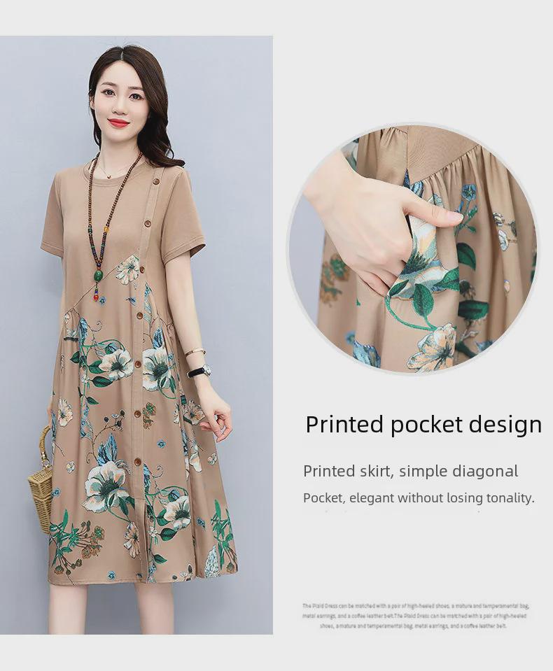 Léto 2022, dámské volné šaty do A s retro potiskem: Lichotivé, ležérní a lehké