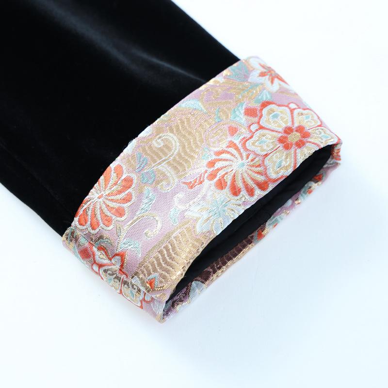 2025 Spring/Autumn Classic Chinese Style Velvet Two-Piece Set for Middle-Aged Women