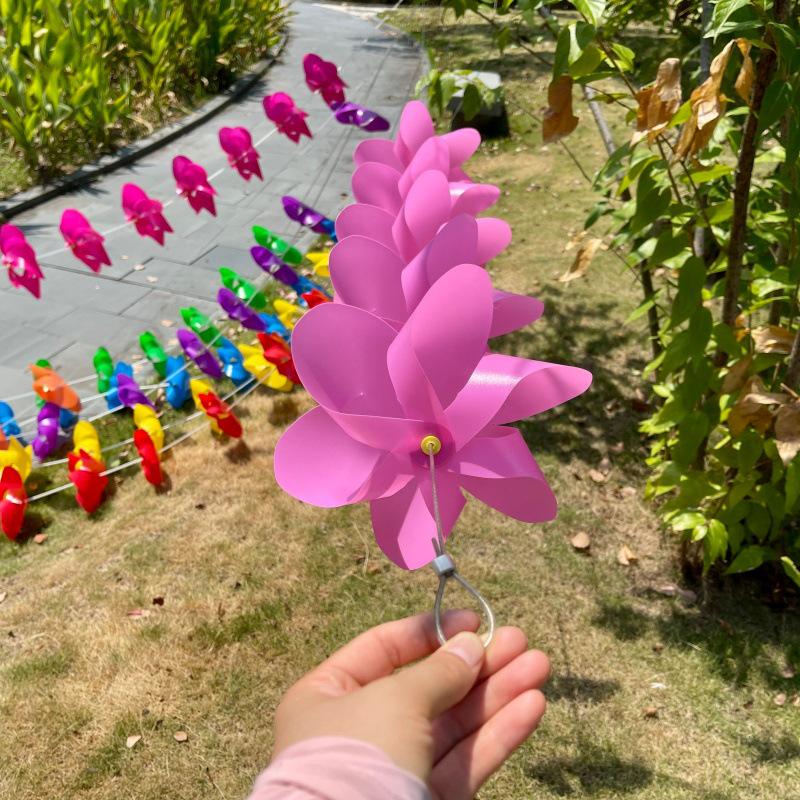 Six-Petal Pinwheel with Steel Wire: Outdoor Hanging Decoration for Festivals, Buildings, Scenic Spots, and Homestays