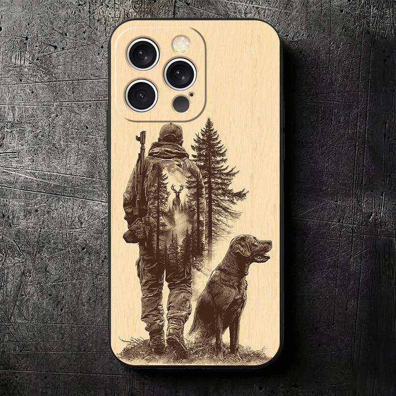 Hunter Dog Hunting Soft Phone Case for iPhone 16 16E 17 Air 15 Pro Max 14 Plus 13 Mini 11 12 7 Black Cover Back Shell
