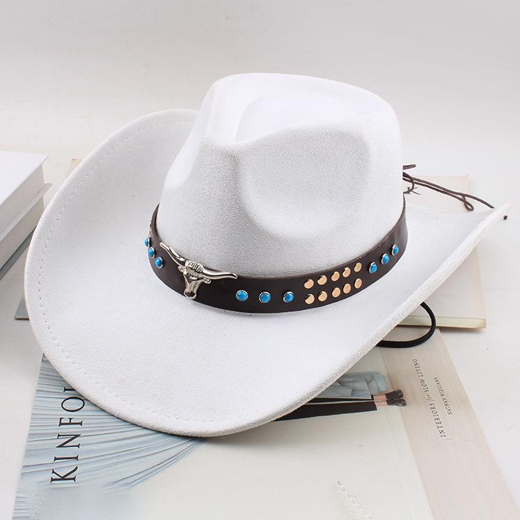 Western Cowboy Style Tibetan Fashion Top Hat Autumn/Winter New Collection Deer Skin Velvet Large Edge Riding Hat