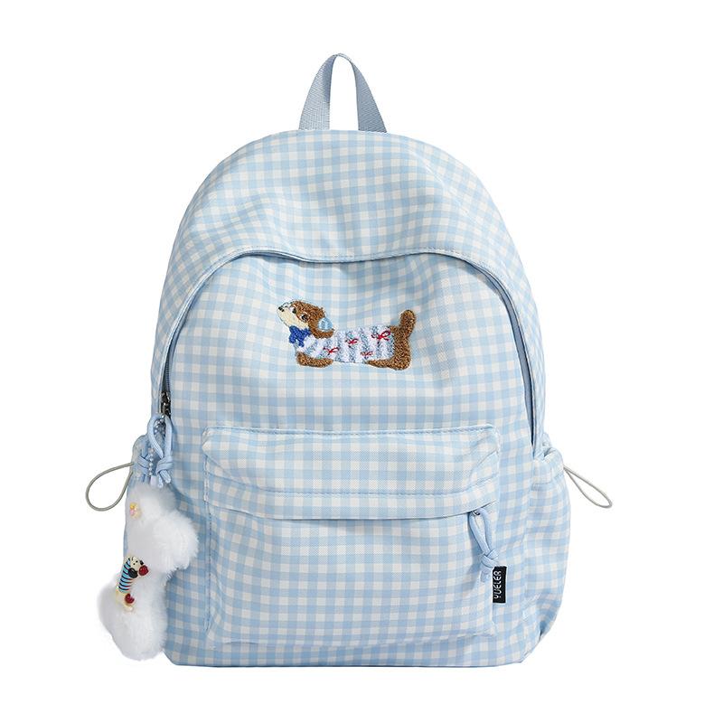 Schultasche Schultasche Mädchen Nische Japanisch Ins Karomuster Niedlicher Rucksack Klein Frisch Mittelschule College-Student Vielseitiger Rucksack