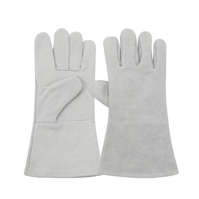 Thickened Fireproof Suede Cowhide Welding Gloves - Wear-Resistant, Extended Protection Against Sparks & Splatter