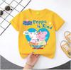 Peppa Pig children's Polyester short-sleeved boys' sports shirt and girls' casual top, 2026 summer T-shirt with cartoon print