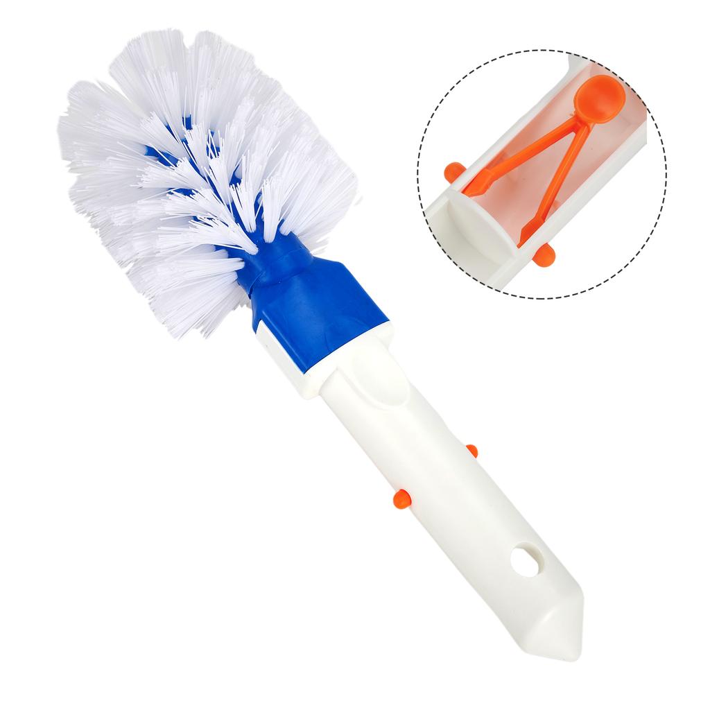 Round Pool Step and Corner Brush with Stiff Bristles for Deep Cleaning Crevices Fits Telescoping Poles with Adjustable Clips