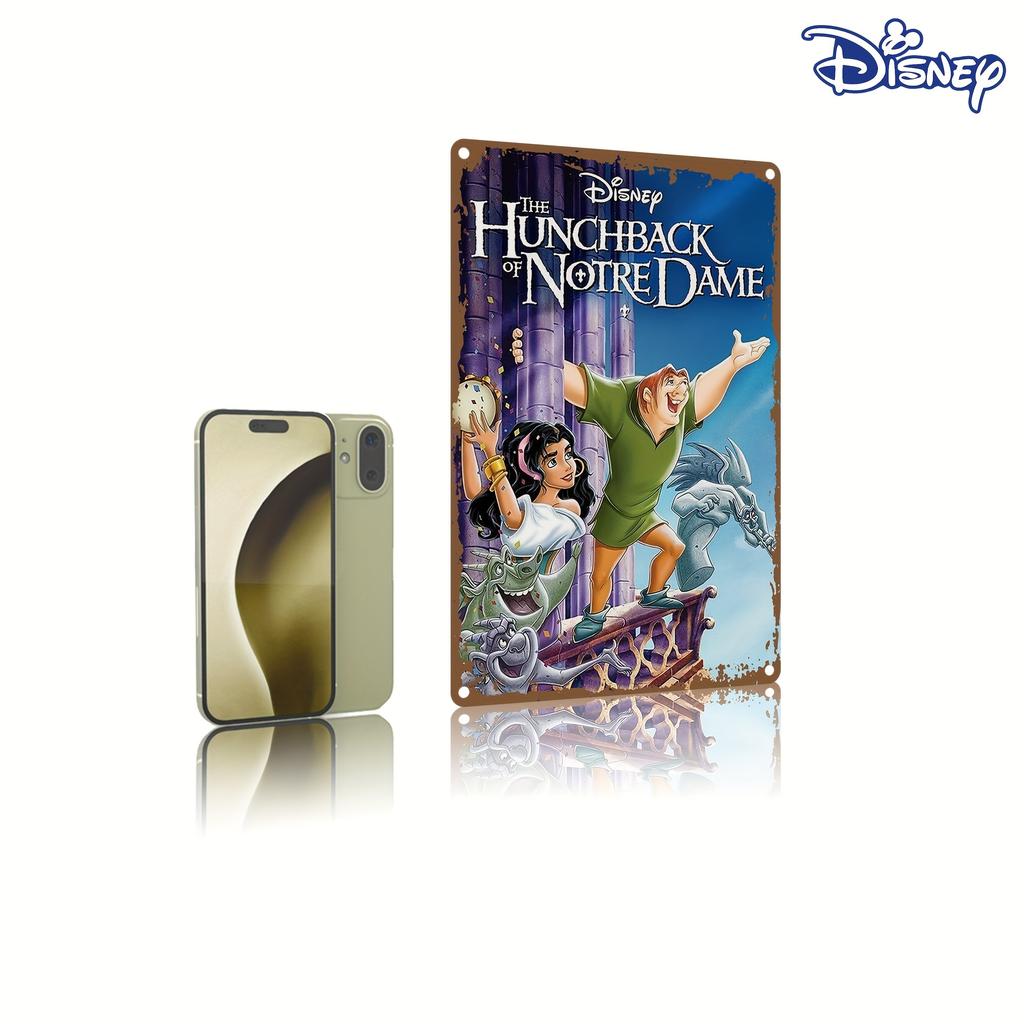 1pc Disney The Hunchback of Vintage Metal Tin Sign Wall Art - 20.32x30.48 cm Iron Decorative Plaque with Quasimodo & Esmeralda,