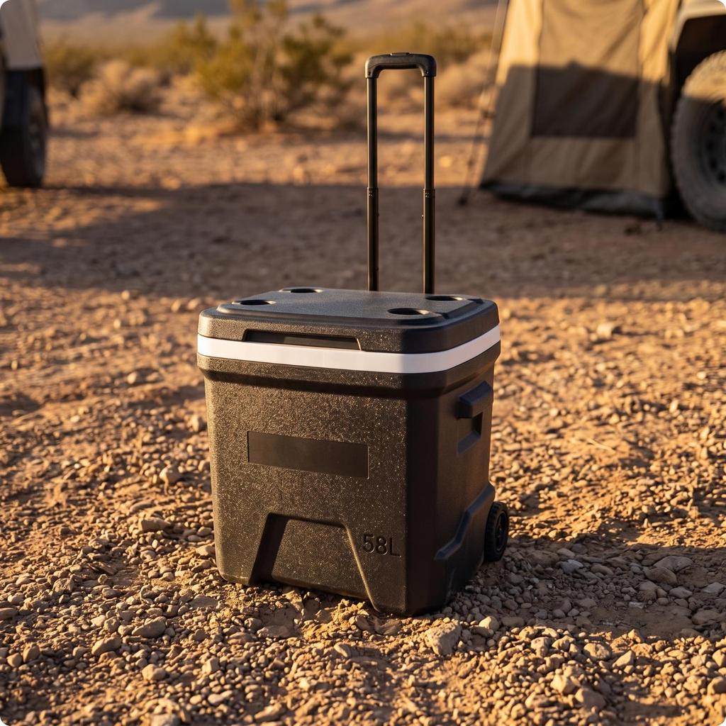 Wheeled Cooler Rugged with Wheels Leak-Resistant for Camping, Picnickers