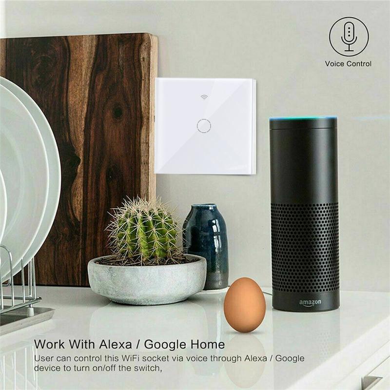 Chytrý dotykový Wifi spínač Bez nutnosti neutrálního vodiče Chytrý domov 1/2/3gangový spínač světel pro Alexu