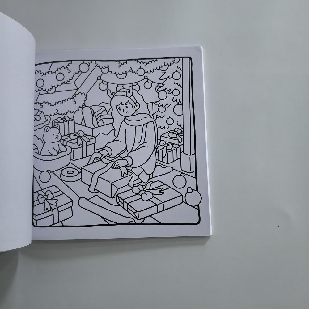 Cute Girl And Her Pets Coloring Book Simple Joys Stress Relief Drawing Book Perfect Gift for Party and Birthday Christmas